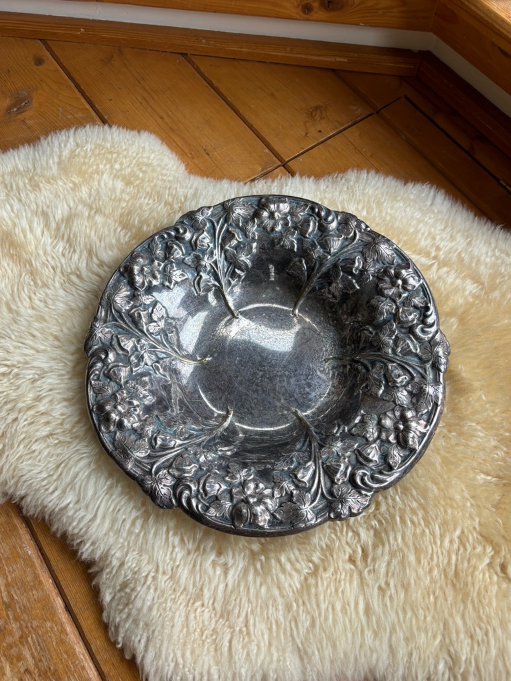 Vintage Ornate Silver Dish